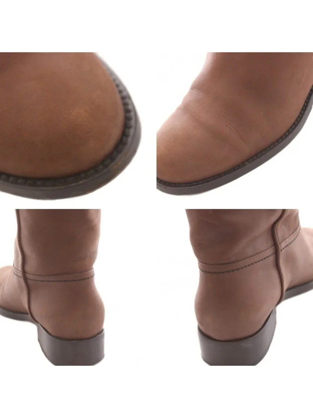 Chanel CC Logo Long Boots Leather Chanki Heels 36c Brown